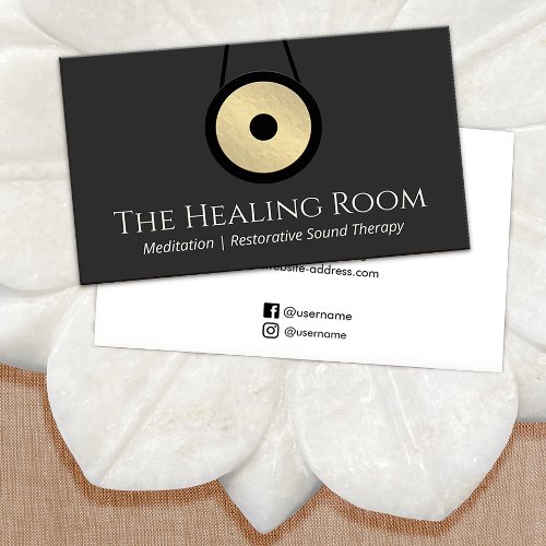 Sound Bath Therapy Gong Business Card