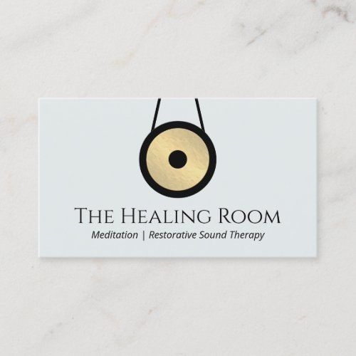 Sound Bath Therapy Gong Logo Business Card