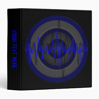 Sound Blue Dark Round 'Your Text' binder black