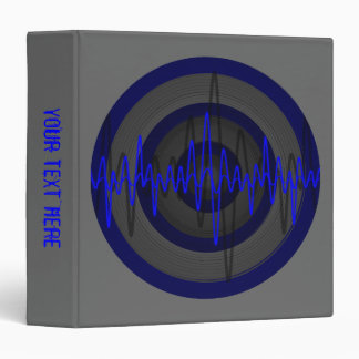 Sound Blue Dark Round 'Your Text' binder grey