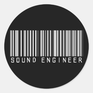 Sound Engineer Bar Code Classic Round Sticker