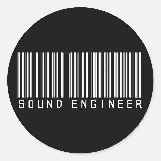 Sticker Design Sound Engineer Sound Engineer Bar Code Classic Round Sticker | Zazzle