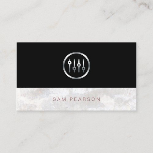 Sound Engineer Bold Silver Volumer Sliders Icon Business Card