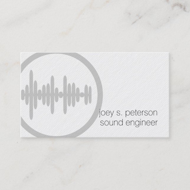 Sound Engineer Bold Sound Wave Icon Music Business Card (Front)