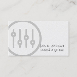 Sound Engineer Bold Volume Sliders Icon Music Business Card