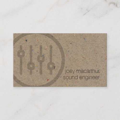 Sound Engineer Bold Volume Sliders Icon Music Business Card