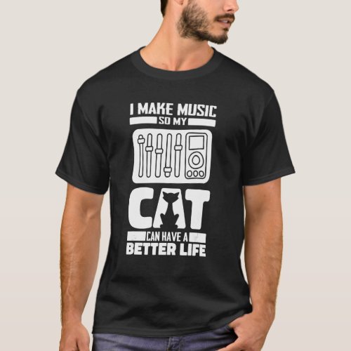 Sound Engineer Cat Producer _ Studio Audio Enginee T_Shirt