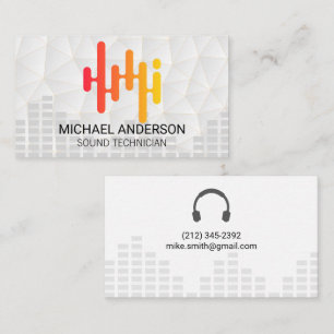 Sound Engineer Colorful Music Equalizer Graphic Business Card