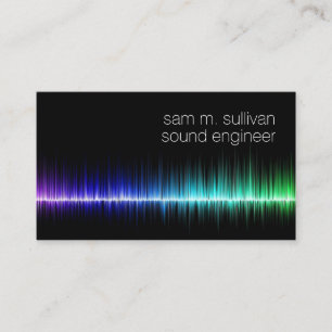Sound Engineer Colorful Sound Wave Musician Business Card