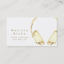 sound engineer dee jay faux gold business card