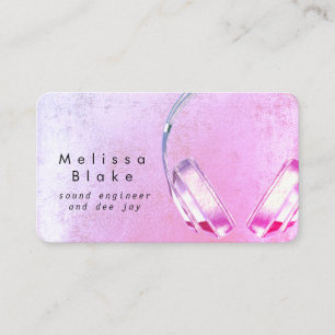 sound engineer dee jay purple headphones business card
