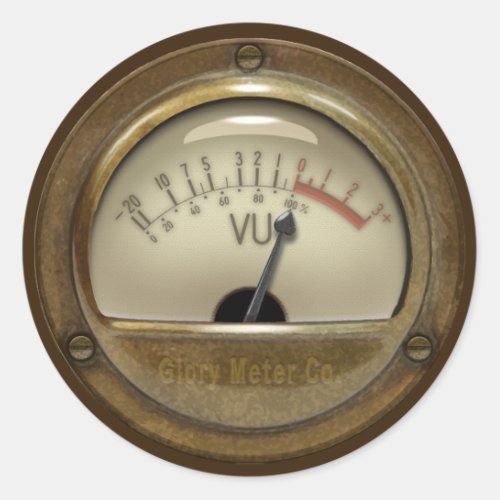 Sound Engineer  DJ Steampunk VU Meter Design Classic Round Sticker