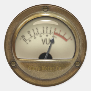 Sound Engineer & DJ Steampunk VU Meter Design Classic Round Sticker