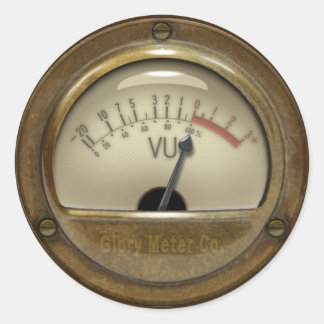 Sound Engineer & DJ Steampunk VU Meter Design Classic Round Sticker
