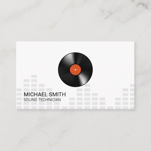Sound Engineer Headphones Mixer Levels Vinyl Business Card
