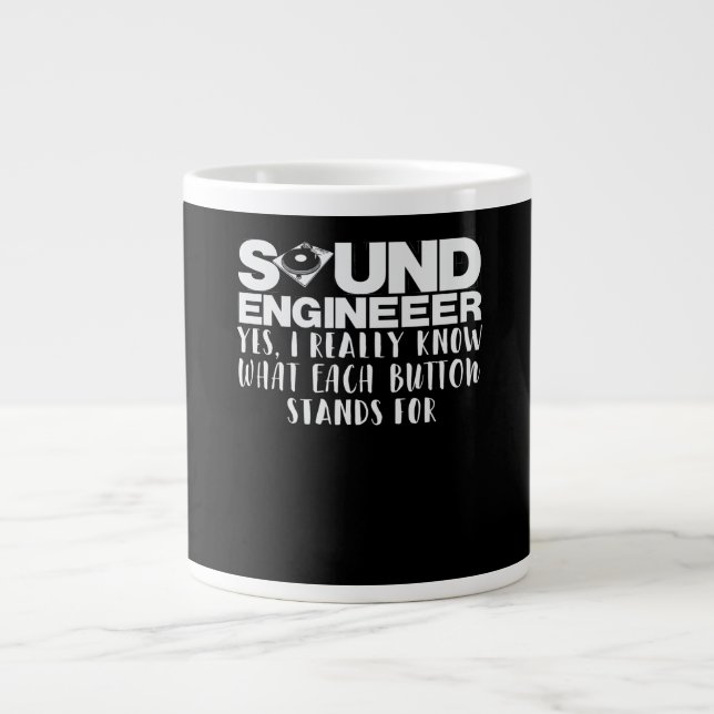 Sound Engineer Mixer Joke Turntable Audiophile Giant Coffee Mug (Front)