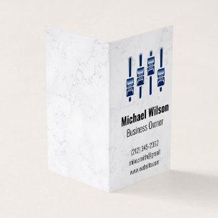 Sound Engineer Mixer Marble Background Business Card