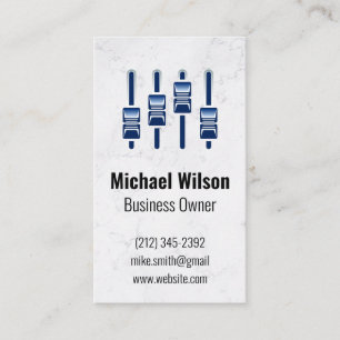 Sound Engineer Mixer Marble Background Business Card