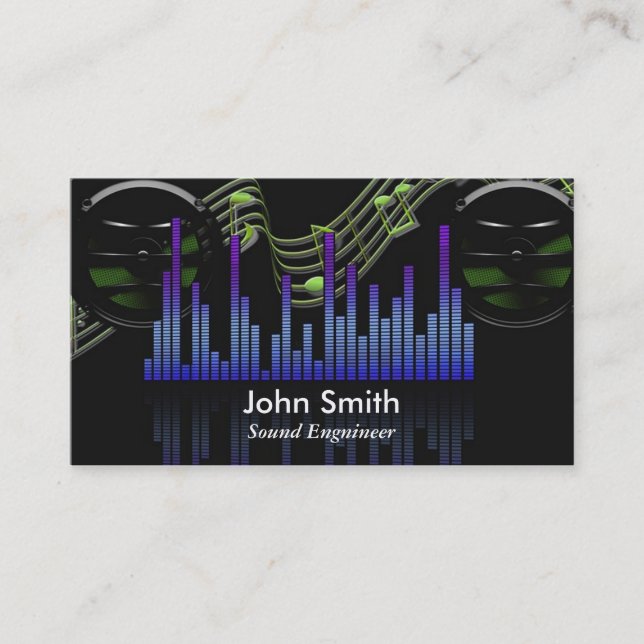Sound Engineer or freelance music producer studio Business Card (Front)