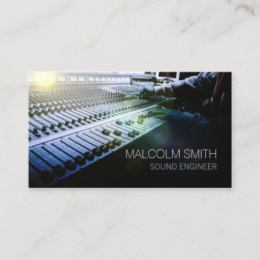 Customizable Sound Engineer Sound MiIxing Console Business Card Templates
