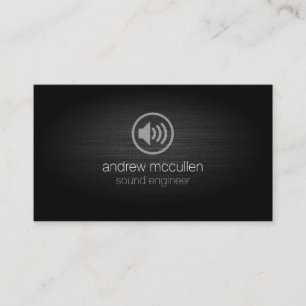 Sound Engineer Speaker Icon Brushed Metal Business Card