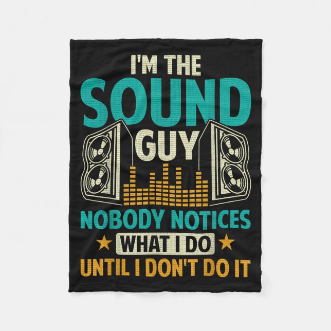 Sound Engineer Tech Husband Dad Funny Dj Disc Jock Fleece Blanket (Front)