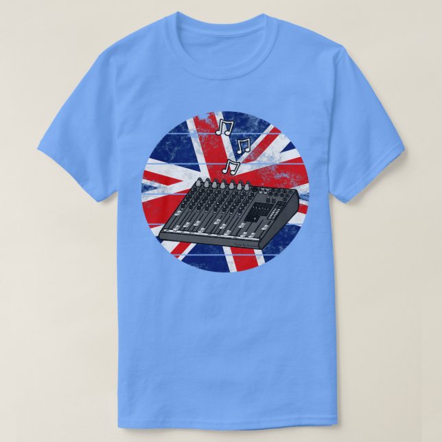 Sound Engineer UK Flag British Musician T-Shirt (Design Front)