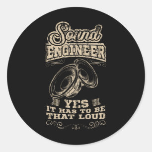 SOUND ENGINEER VINTAGE Audio Engineering Sound Guy Classic Round Sticker