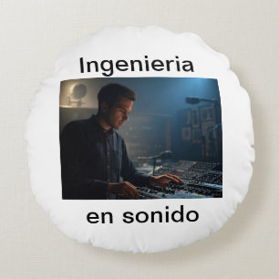 Sound engineering round pillow