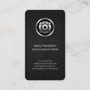 Sound Equipment Rental Speaker Grunge BusinessCard Business Card