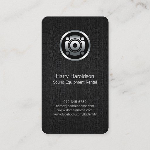 Customizable Sound Equipment Rental Speaker Grunge BusinessCard Business Card