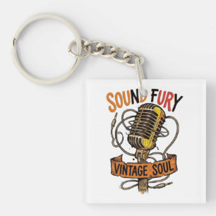 Sound Fury Vintage Soul Microphone Graphic Women's Keychain