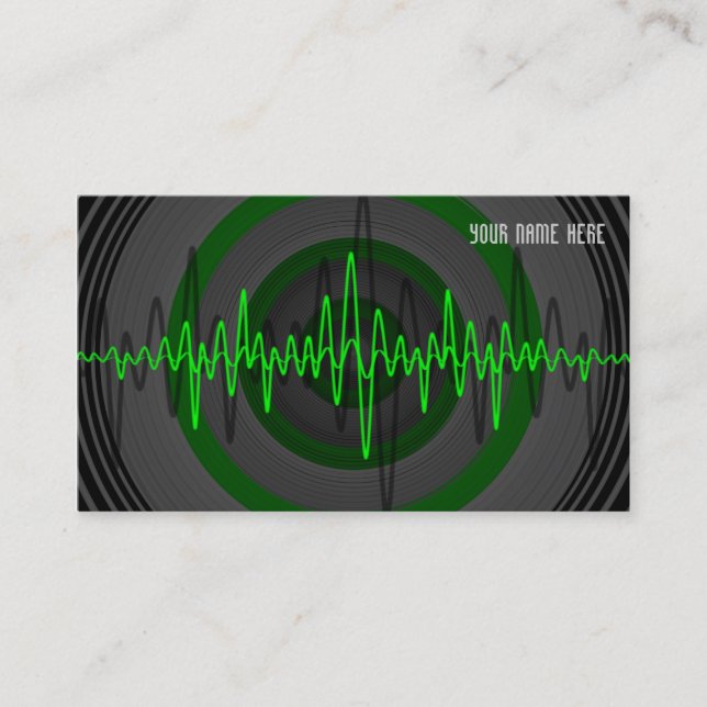 Sound Green Dark business card template (Front)