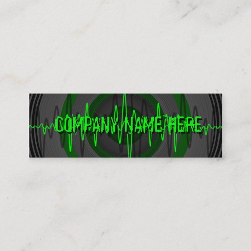 Customizable Sound Green Dark business card template skinny