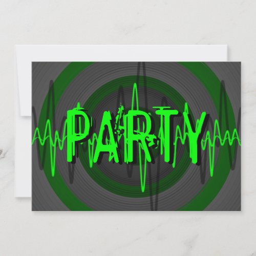 Sound Green Dark 'PARTY' invitation