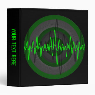 Sound Green Dark Round 'Your Text' binder black