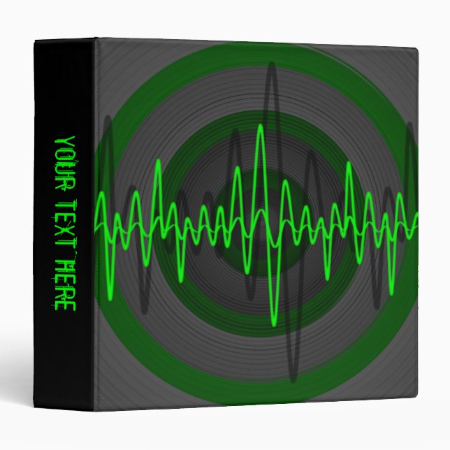 Sound Green Dark 'Your Text' binder black (Front/Spine)