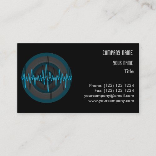 Sound Light Blue Dark Round business card template