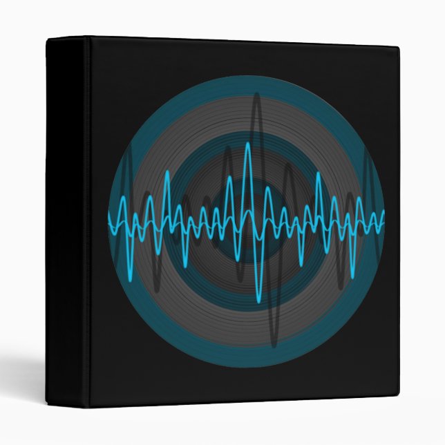 Sound Light Blue Dark Round ring binder black (Front/Spine)