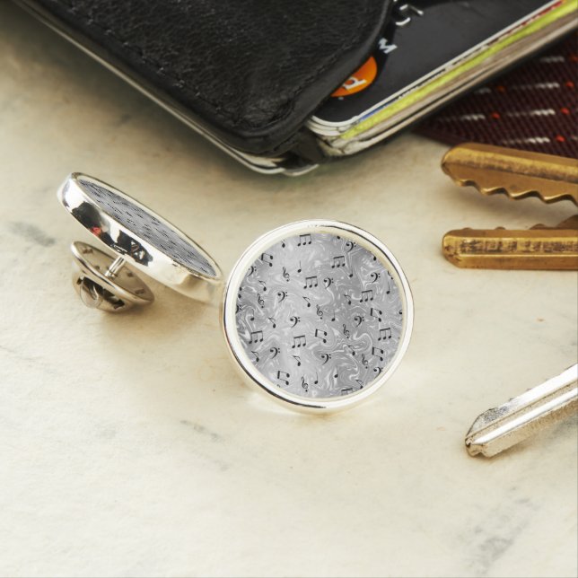 sound, metal, music, musical, sign, note, shape, lapel pin (In Situ)