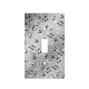 sound, metal, music, musical, sign, note, shape, light switch cover