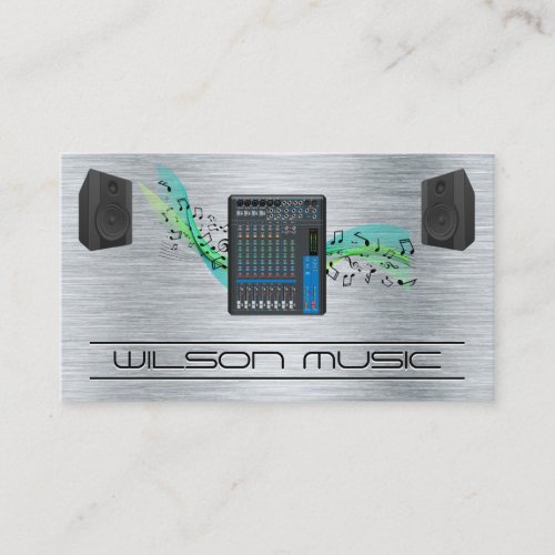 Sound Mixer and Speakers  Musical Business Business Card
