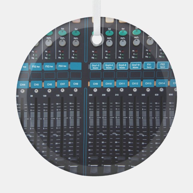 Sound mixer, natural sound technology gear. glass ornament (Front)