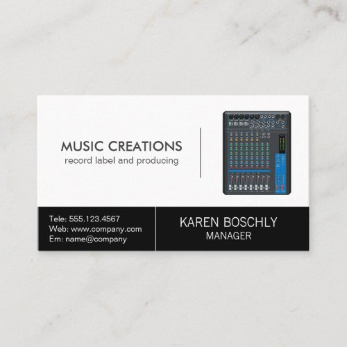 Sound Mixing Board  Music Technology Business Card