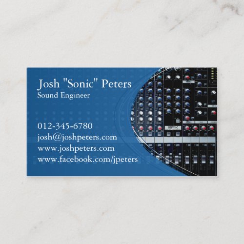 Sound Mixing Console Blue Business Card