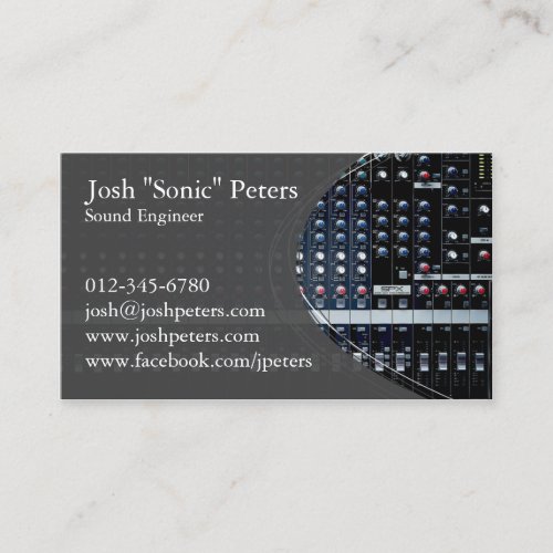 Sound Mixing Console Grey Business Card