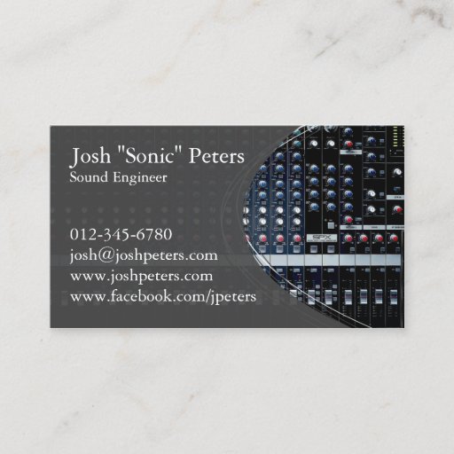 Customizable Sound Mixing Console Grey Business Card