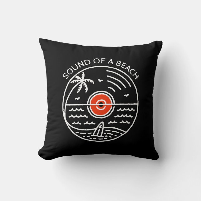 Sound of a Beach Throw Pillow (Front)