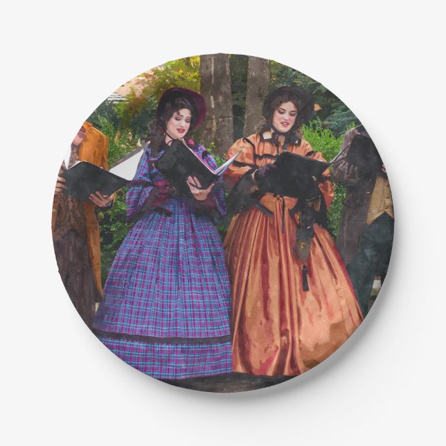 Sound Of Carolers Paper Plates (Front)