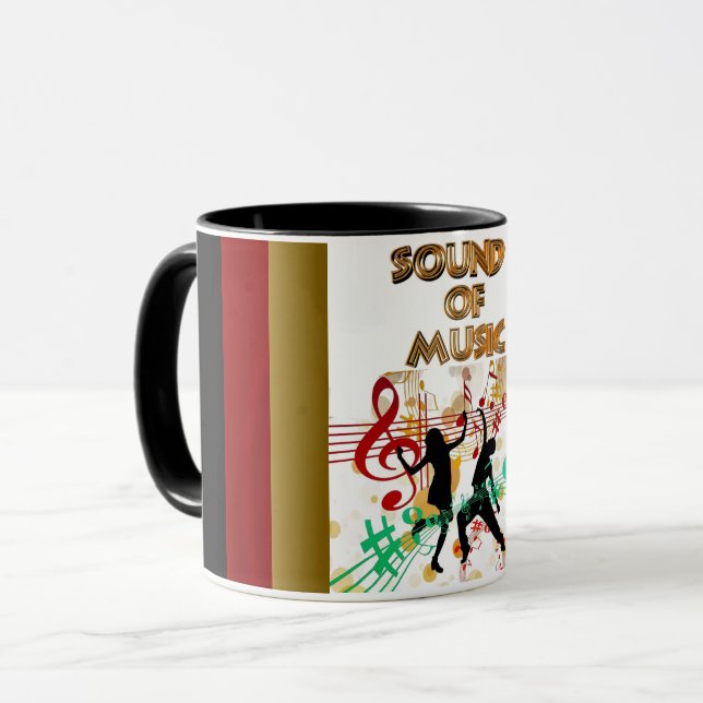 Sound of Music Dancing Colorful Music Notes Mug (Front Left)